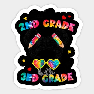 Goodbye 2Nd Grade Hello 3Rd Grade Messy Bun Teacher Kids Sticker